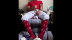 JockDad87: Baseball Player Jockdad87 Shoots a Load in Red Gear