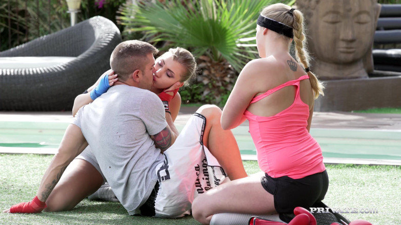 Private.com: Two fitness freaks have an anal trio with their trainer