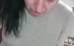 Married Slut Hot Wife Cheating, Fuck and Sucks Neighbor's Cock While Hubby Waits for Her at Home POV