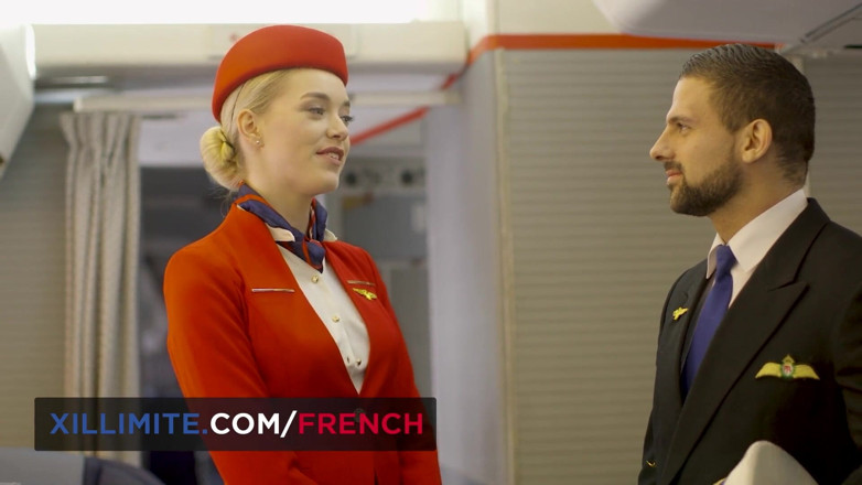 French girls at work: Steamy Layover with the Cabin Crew