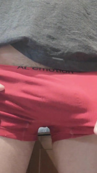 Showing off My Underwear Bulge and Cock While Waiting for Coffee