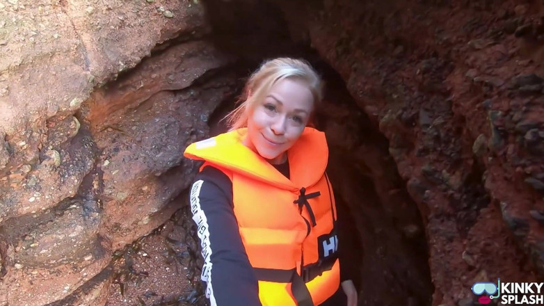 UKCuteGirl Lucy Lauren: Bright Orange Helly Hansen Life Jacket Strap Play
