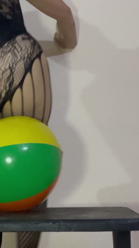 With My Big Butt and Huge Ass, Wearing Sexy Lingerie, I Bounce on an Inflatable Ball