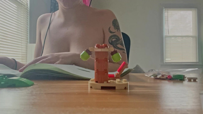 lilredvelvettt: Topless Lego Building Asmr