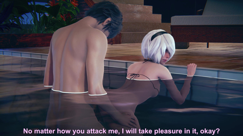 Waifu club 3D: 2B je ošukaná zezadu v bazénu