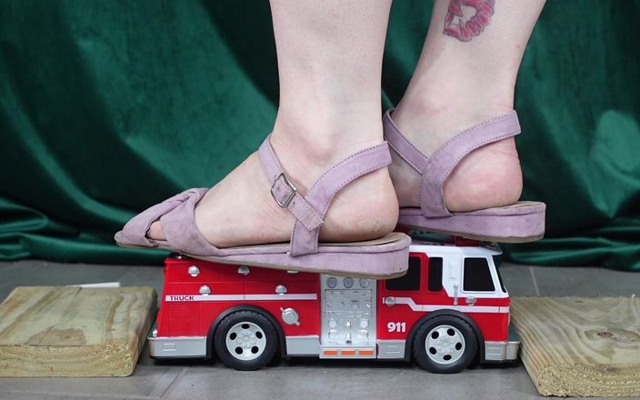 Deanna Deadly: Toy Car Ambulance Crushed by Feet in Purple Sandals and...