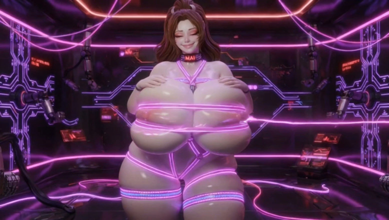 Stories&Anime: Mature Beauty in Cyber Shibari Chamber - Massive Tits Roped &amp; Big...