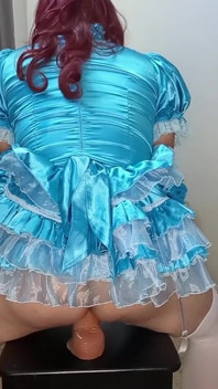 Sissy Candy Rides Several of Her Huge Dildos