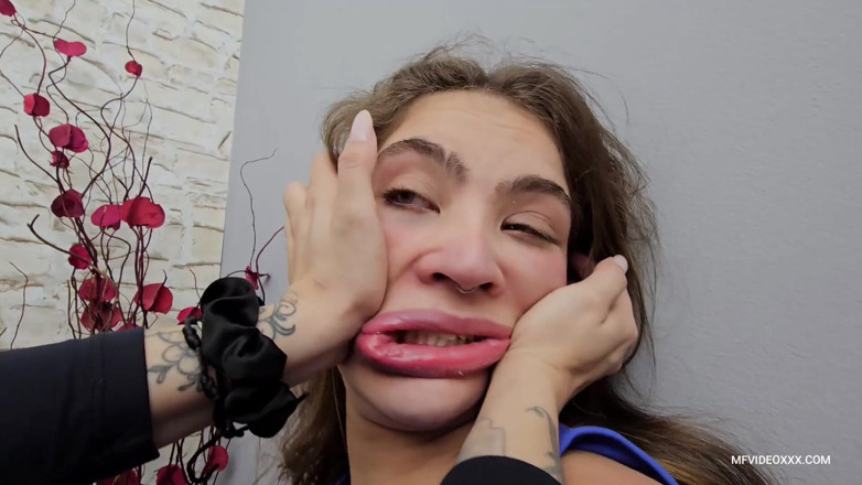 MF Dominance: Smashing the Stupid Teen's Face with Her Hands