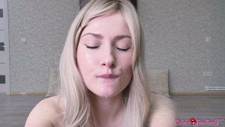 Laloka4you: POV sexy girlfriend makes blowjob after work - cum in mouth