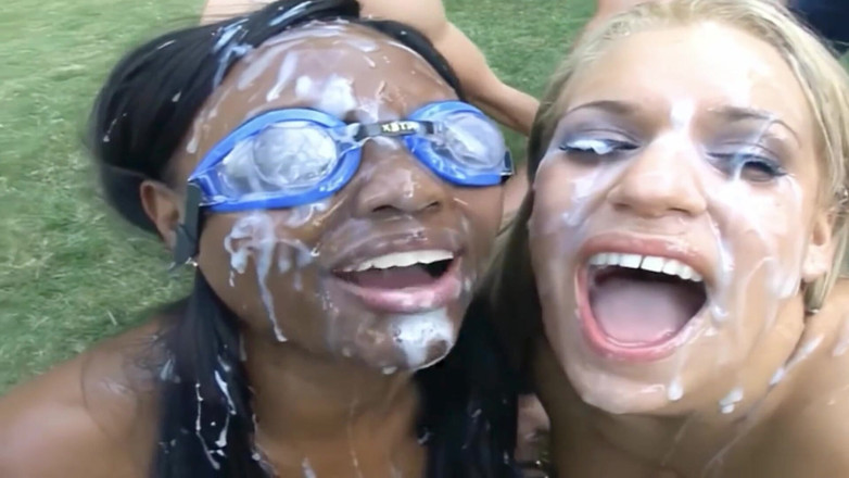 Hefburg: Ebony Outdoor Blowbang Gangbang