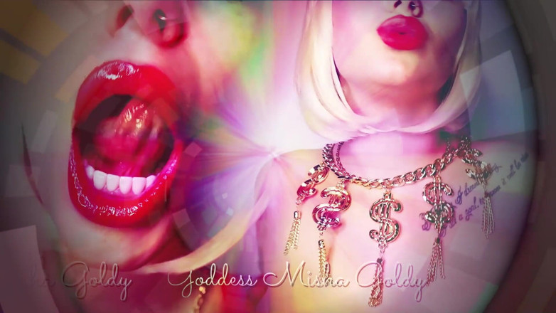 Goddess Misha Goldy: Doble provocación con lápiz labial rojo! Instrucciones de paja y...