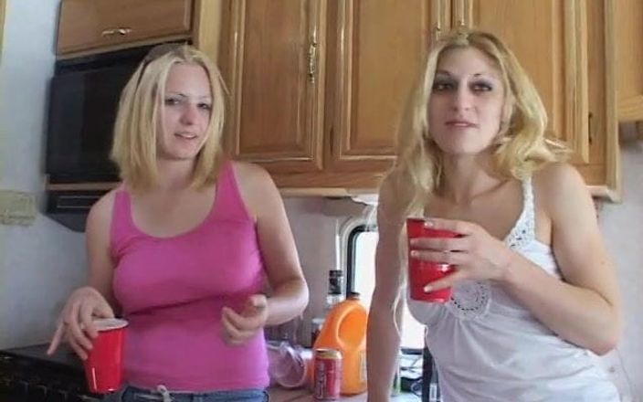 Group Bang: Horny bitches take turns licking each other's tits and pussies...