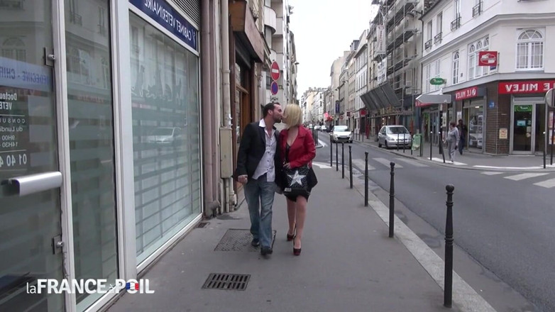 French BDSM: Horny Blonde Slut Slobbers All Over Cock