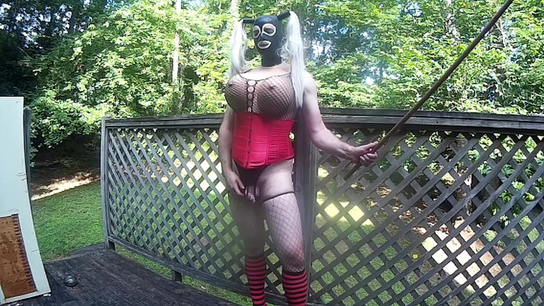 Jon Screcrow: Giant Fake Tits Crossdresser Jon Scarecrow Bts Corset Photoshoot