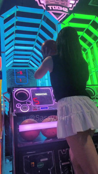 Asian Sissy No Panty Play Game in Mall's Arcade
