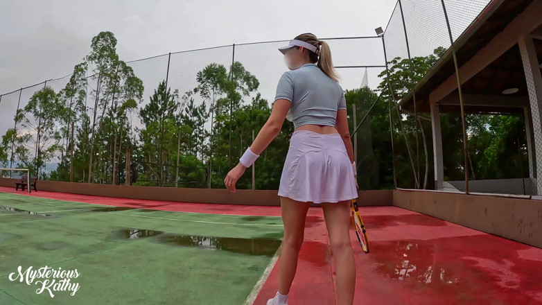 Mysterious Kathy: Busty Tennis Babe Loves Taking Deep Strokes off the Court