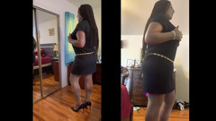 Black Babe Danae in Bossy Business Dress Outfit