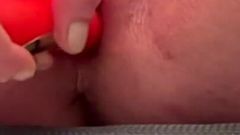 New Toy with Strong Finger Make Me Huge Squirting and Two Orgasm with My Small Pierced Pussy