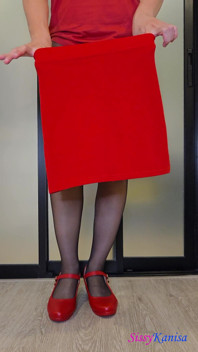Sissy Kanisa's Fitting Room: Three Types of Red Skirt Try on