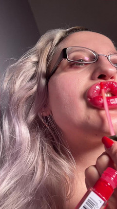 FinDom Goaldigger: Grueso eyeglsses biglips consolador mamada lipgloss joi