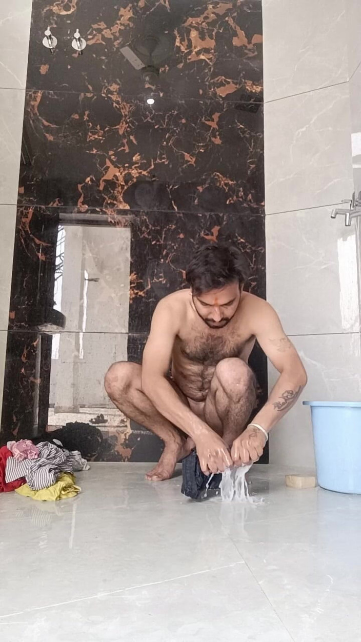 Rajasthani-old-lover: Desi Young Boy Enjoy Washing Stepfather Underwear and Enjoy Masterbation