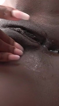 Ebony Naomie Gets Fucked by Two Hairy Bulls