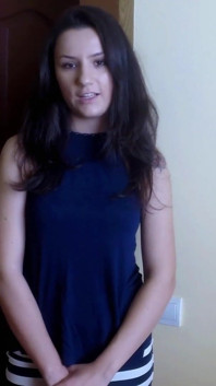 Sexy Amateur Brunette Strips and Shows Her Body
