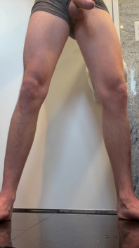 Young Cock Dripping on the Bathroom Tiles in the Morning