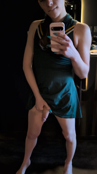 Cute Fem Has a Surprise Under Her Skirt