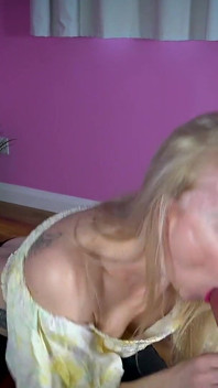 Cheating Stepmom Made to Give a Sloppy Blow Job
