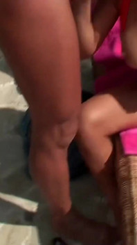 Outdoor Blonde DP Poolside Passion