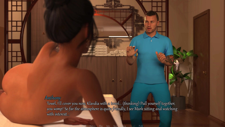 3D Cartoon Porn: Lust massage room 4 Mark richiesta audace di Antony per massaggiare...