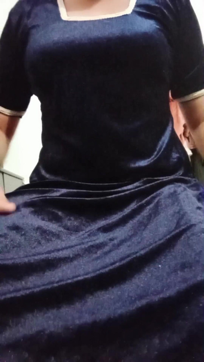 Gaurisissy: Indian Gay Crossdresser Gaurisissy Feeling Horny in Blue Salwar Kurta