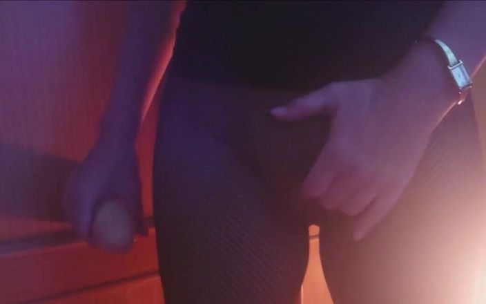 Gspot Productions: Wearing fishnet tights, using a dildo and a vibrator, i...