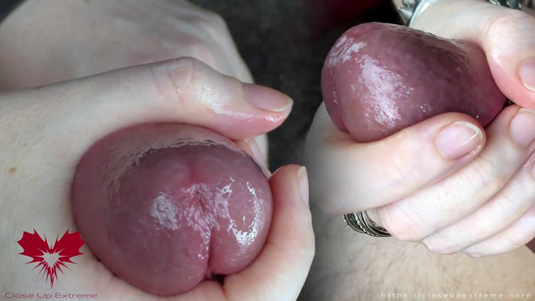 Close Up Extreme: Traitement de bite excitée - gros plan sur le contrôle de...