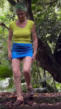 Walking Down the Steps in the Hawaiian Jungle