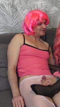 Perverse Pink Fetish Couple Enjoys Naughty Nylon Foot Sex Games!