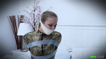 Gag Attack: Lil Missy catburglar tape bondage