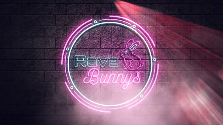 Rave Bunnys: Bella Noir Strokes Brian Omally's Cock with Glowstick Then Swallows!