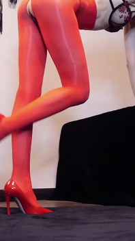 Red Shiny Pantyhose