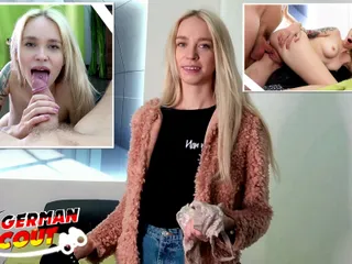 Exploradora alemana - adolescente rubia flaca Arteya seduce para un casting duro en la modelo trabajo