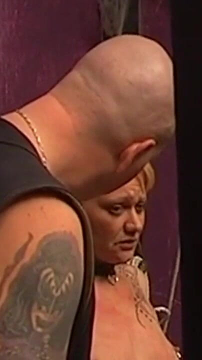 THAGSON ONLY: Tattooed Blonde MILF Endures Dungeon Spanking Session