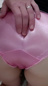 Shiny Pink Satin Panties Pantyjob Grind Fuck and Cum - Satincum
