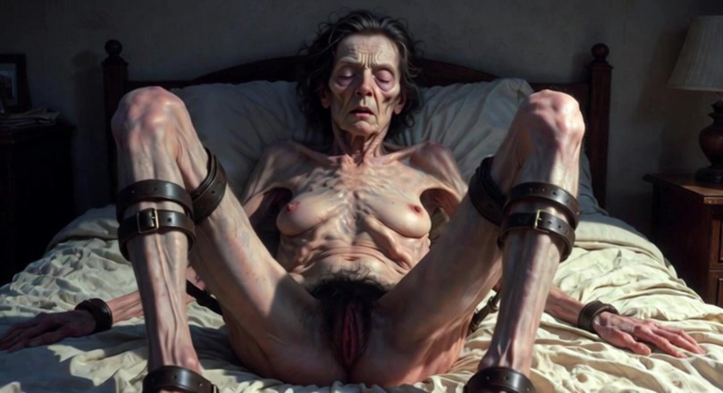 YOUR BEST FANTASY: 85anni nonna legata - grande figa pelosa aperta che implora per...