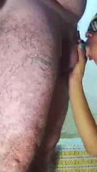 On Her Knees Blowjob - Sucking Cum Out of My Cock