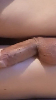 Femboy Puts a Pink Dildo in His Smooth Ass Hole, Jerks off His Juicy Cock, Cums Sperm on the Floor