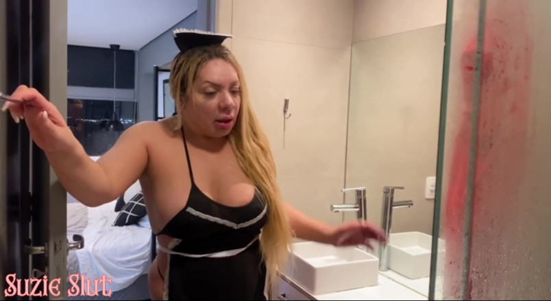 Suzie Hard Anal: Naughty MILF Maid Catches Boss's Stepson Jerking off and Can't...
