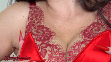 KinkyDomina: KinkyDomina, rotes korsett, möpse, trance 4k