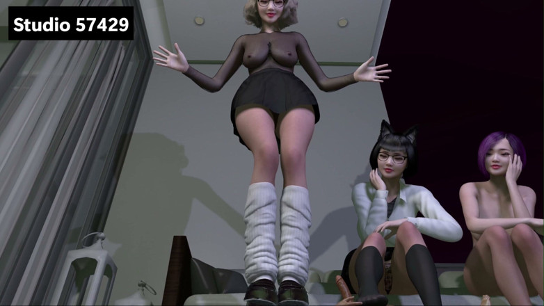 Studio 57429: Des géantes asiatiques sautent à tour de rôle sur un esclave,...